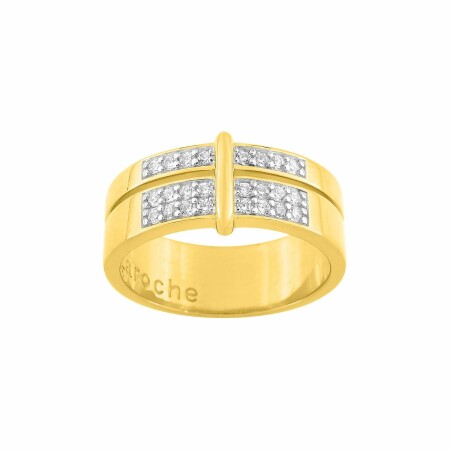 Bague Guy Laroche en plaqué or jaune et oxydes de zirconium