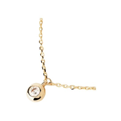 Bracelet PDPaola Solitarie Sand en argent doré et zircon