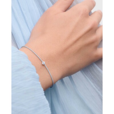 Bracelet PDPaola Fine Essentials en or blanc et diamant de synthèse