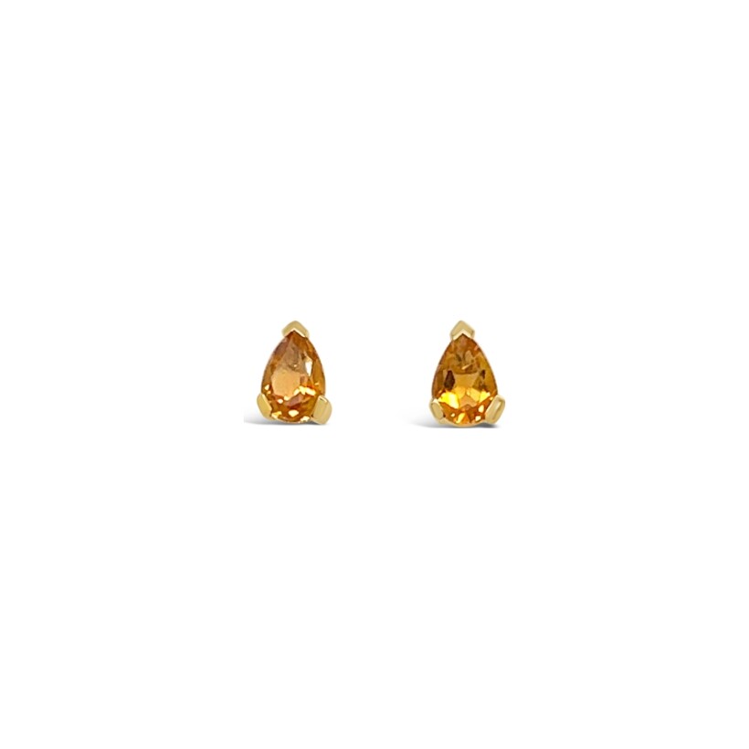 Boucles d'oreilles Gringoire Joaillerie en or jaune et citrine