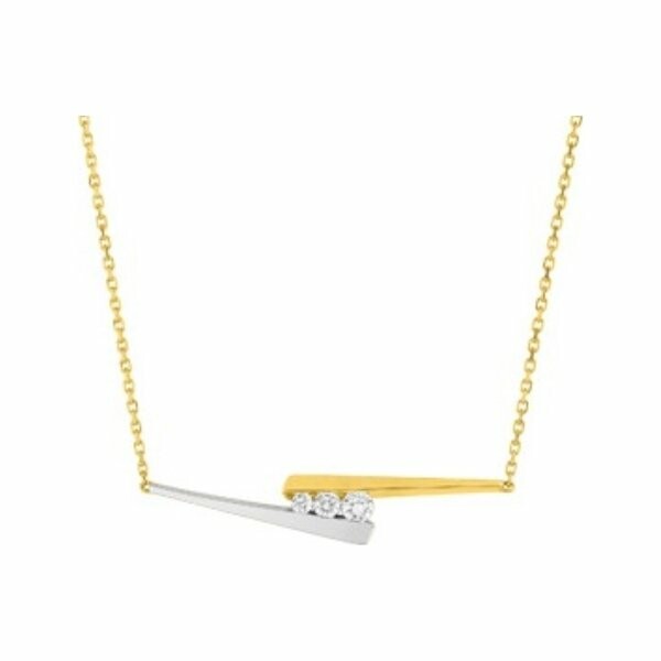 Collier en or jaune, or blanc et diamants de 0.17ct