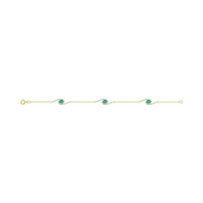Bracelet en plaqué or et oxyde de zirconium