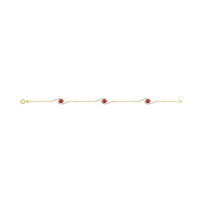 Bracelet en plaqué or et oxyde de zirconium