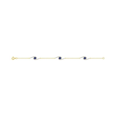 Bracelet en plaqué or et oxyde de zirconium