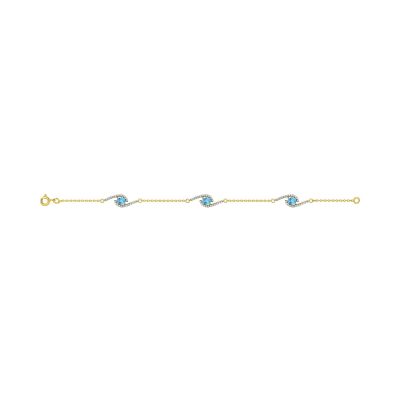 Bracelet en plaqué or et oxyde de zirconium