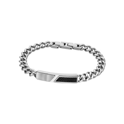 Bracelet Lotus Men in black en acier pvd et acier