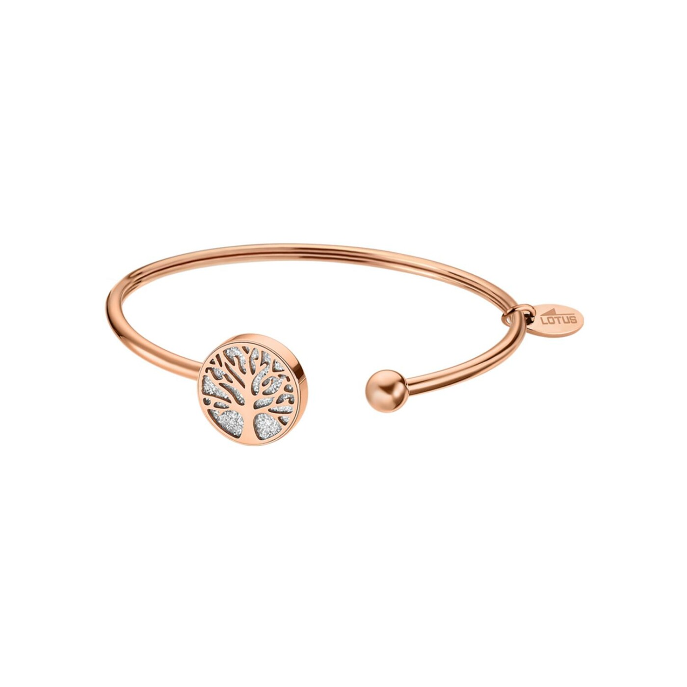 Bracelet Lotus Rainbow en métal doré rose et oxydes de zirconium