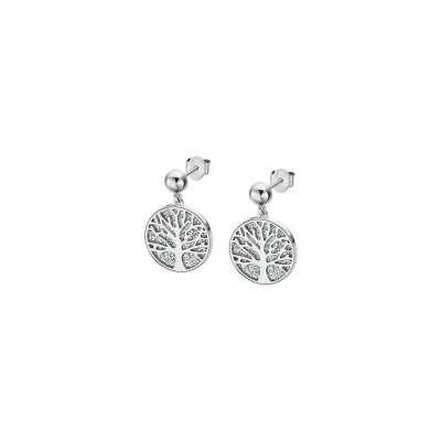 Boucles d'oreilles Lotus Rainbow en acier et oxydes de zirconium