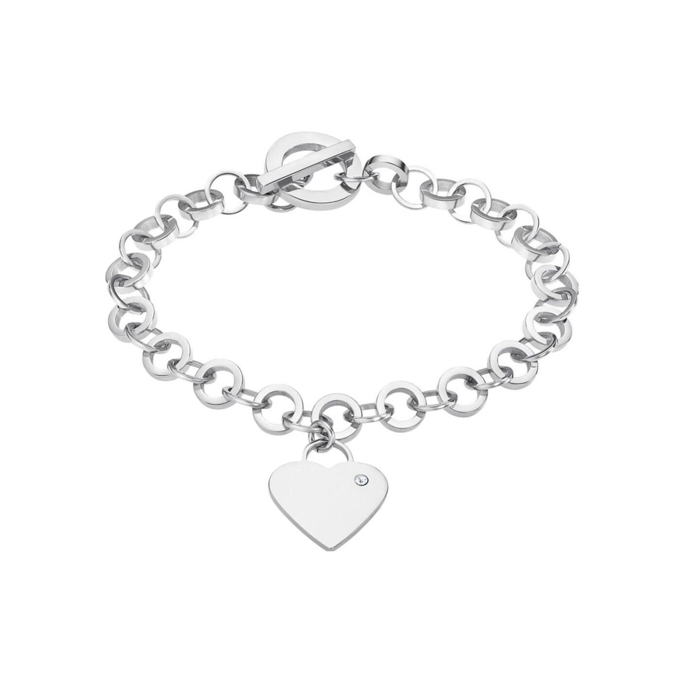 Bracelet Lotus Woman's heart en acier