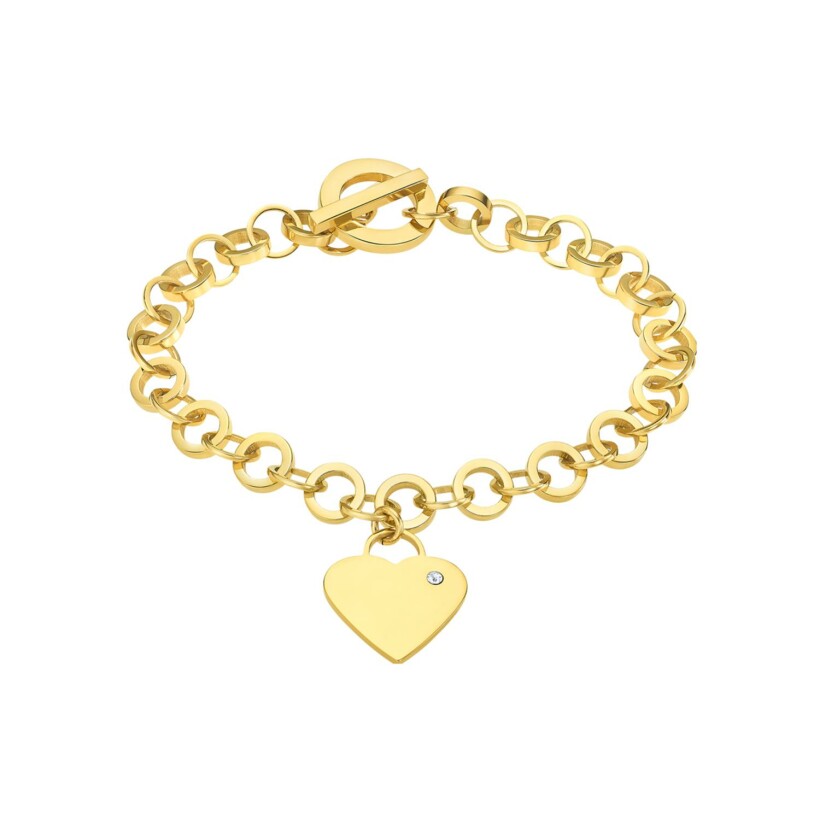 Bracelet Lotus Woman's heart en métal doré