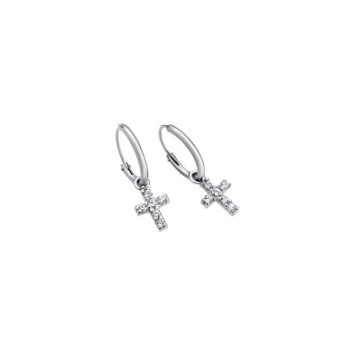 Boucles d'oreilles Lotus Beyond Classics en argent et oxydes de zirconium