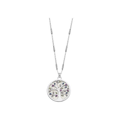 Collier Lotus Rainbow en argent et oxydes de zirconium