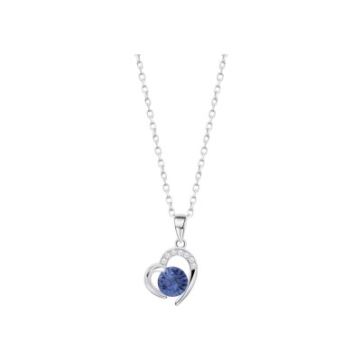 Collier Lotus Moments coeur en argent