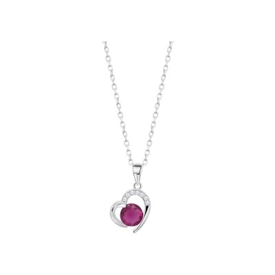 Collier Lotus Moments coeur en argent