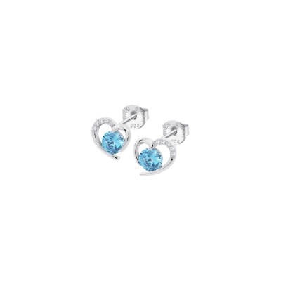 Boucles d'oreilles Lotus Color en argent et oxydes de zirconium