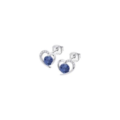 Boucles d'oreilles Lotus Moments coeur en argent
