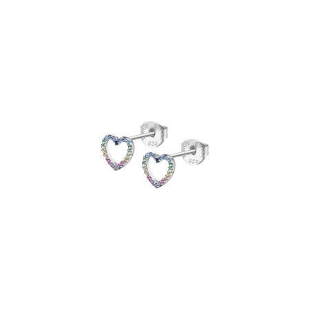 Boucles d'oreilles Lotus Rainbow en argent et oxydes de zirconium