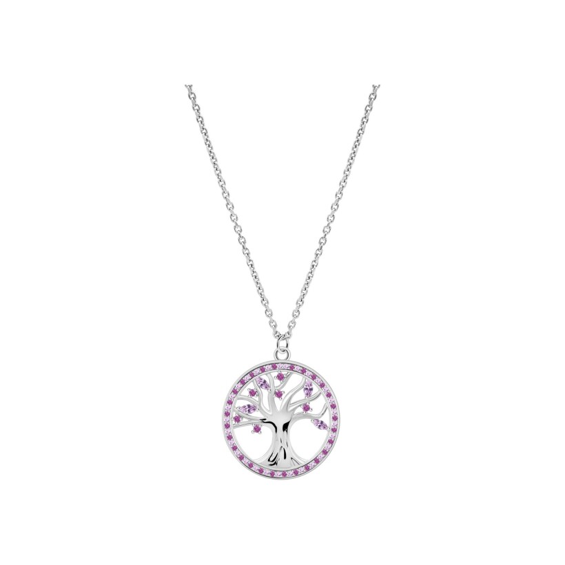 Collier Lotus Rainbow en argent et oxydes de zirconium