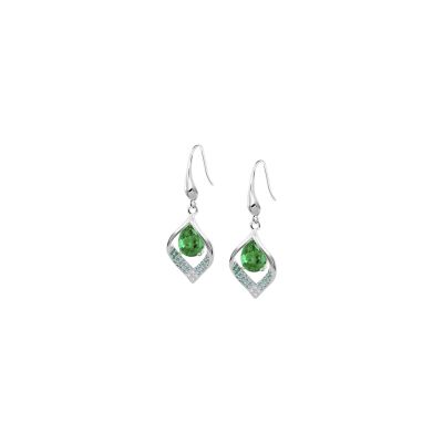 Boucles d'oreilles Lotus Color en argent et oxydes de zirconium