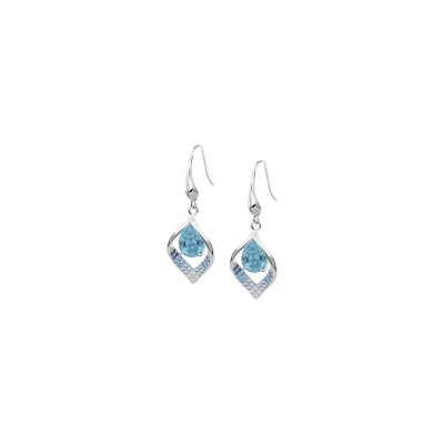 Boucles d'oreilles Lotus Color en argent et oxydes de zirconium