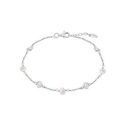 Bracelet Lotus Pearls chaîne en argent