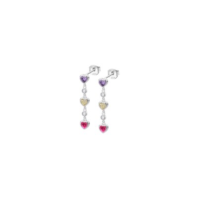 Boucles d'oreilles Lotus Moments coeur en argent
