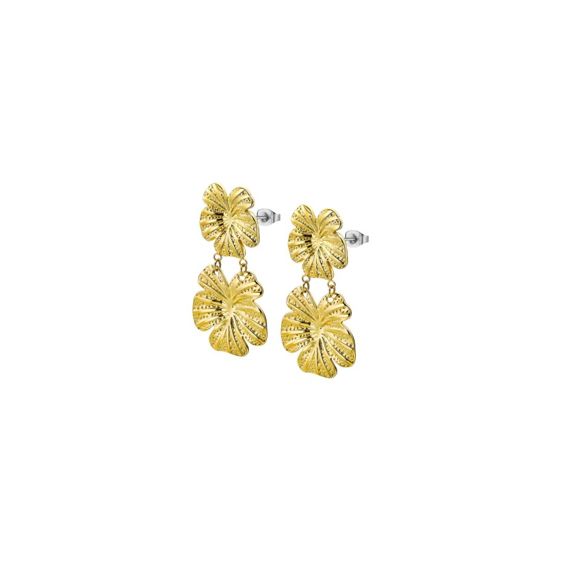 Boucles d'oreilles Lotus Urban Woman en acier doré