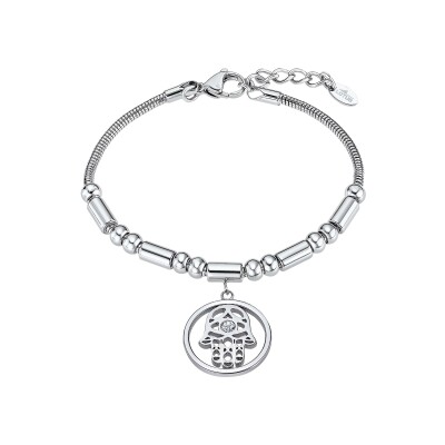 Bracelet Lotus Style Iconic main de fatima en acier