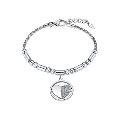Bracelet Lotus Style Iconic coeur en acier