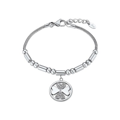 Bracelet Lotus Style Iconic trèfle en acier