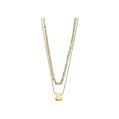 Collier Lotus Style Essentials coeur en acier