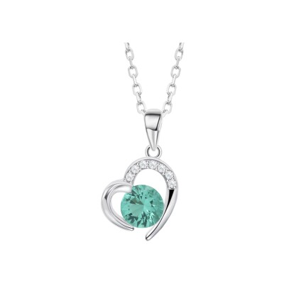 Collier Lotus Colors coeur en argent