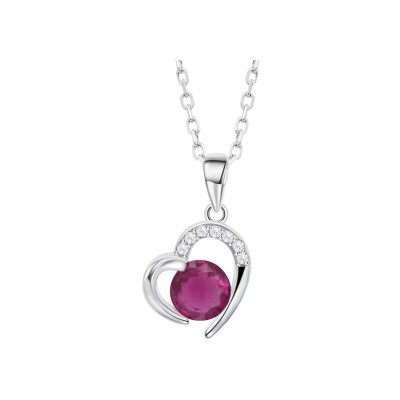 Collier Lotus Moments coeur en argent