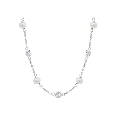 Collier Lotus Pearls chaîne en argent