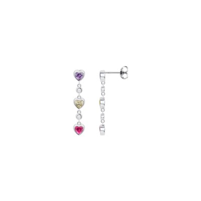 Boucles d'oreilles Lotus Moments coeur en argent