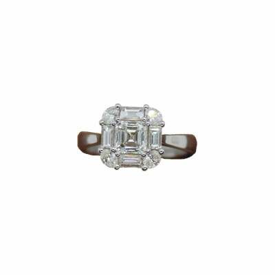 Bague en or blanc et diamants