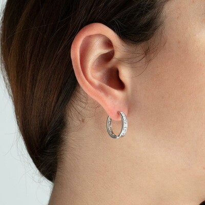 Boucles d'oreilles Lotus Silver Hoops en argent