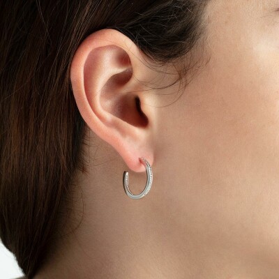Boucles d'oreilles Lotus Silver Hoops en argent