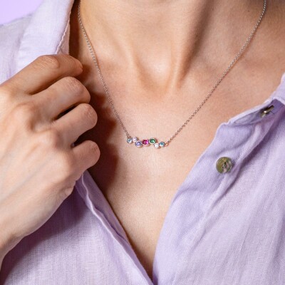Collier Lotus Silver Rainbow Pure Essential en argent