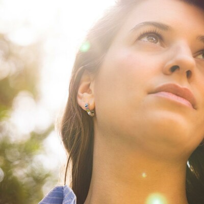 Boucles d'oreilles Lotus Silver Rainbow en argent