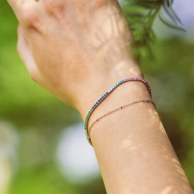 Bracelet Lotus Silver Rainbow en argent