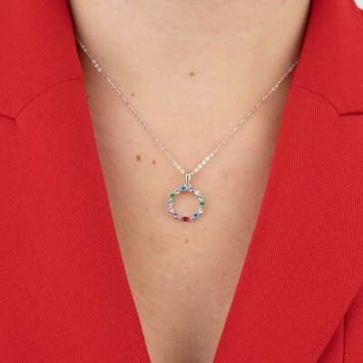 Collier Lotus Silver Rainbow en argent