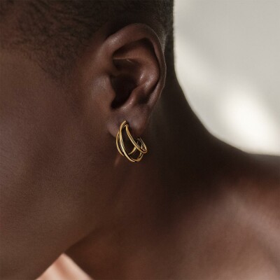 Boucles d'oreilles Lotus Silver Hoops en argent