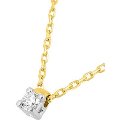 Collier en or jaune, or blanc et diamant 0.04ct