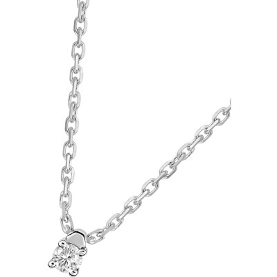 Collier en or blanc et diamant 0.04ct