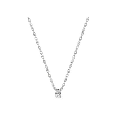 Collier en or blanc et diamant 0.04ct
