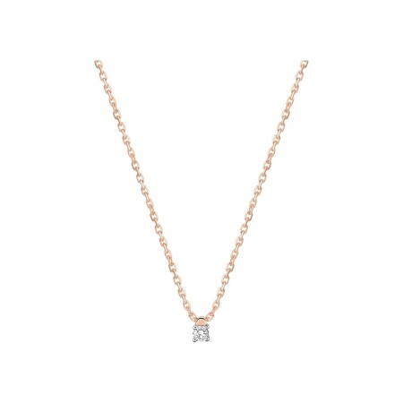 Collier en or rose et diamant 0.04ct