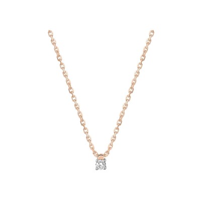 Collier en or rose et diamant 0.04ct