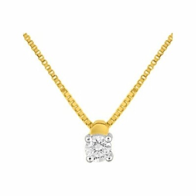 Collier en or jaune, or blanc et diamant de 0.072ct