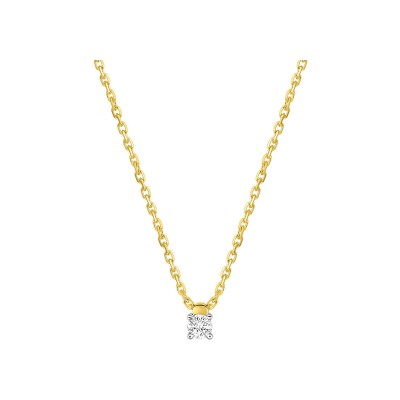 Collier en or jaune, or blanc et diamant 0.07ct